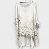 Elena | Bluse mit exquisitem zweilagigem Saum
