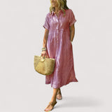 Rea | Elegantes gestreiftes Hemdkleid aus feinstem Stoff
