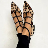 Brigitte | Ballettschuhe mit Leopardenriemen in exquisiter Eleganz