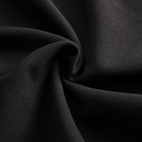 Nora | Elegantes schwarzes Kleid mit tailliertem Gürtel und majestätischem Stehkragen