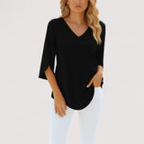 Leontine | Elegante Bluse mit verführerischem V-Ausschnitt