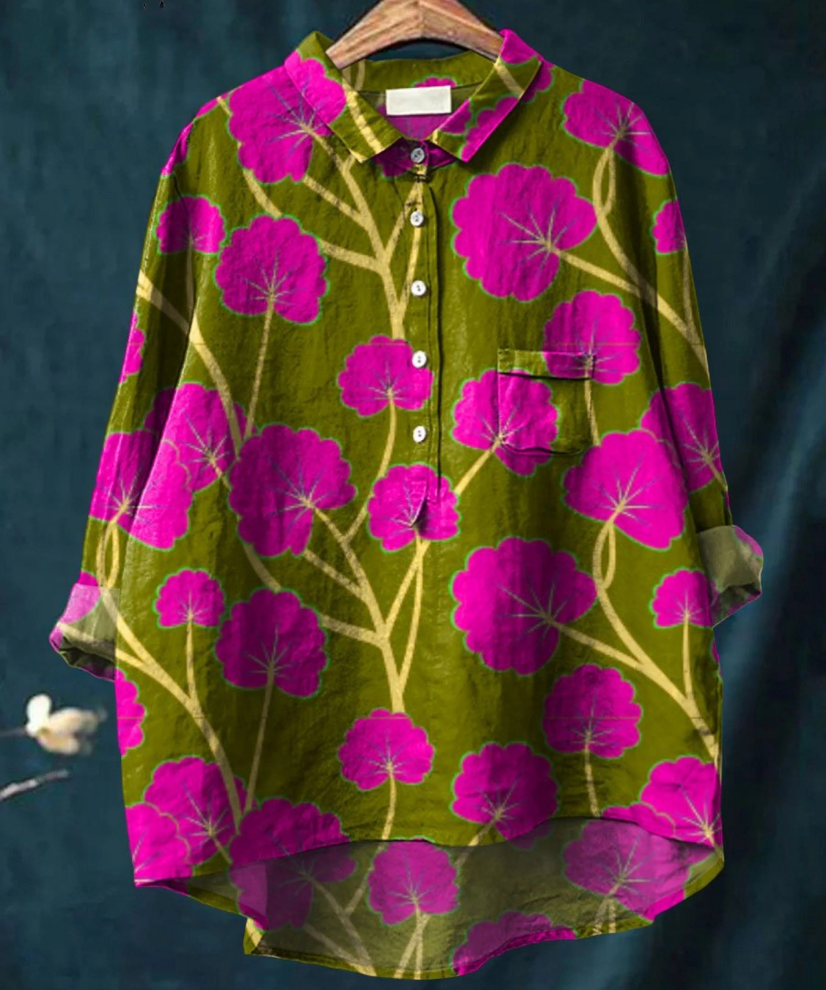 Sophia | Elegante Bluse mit Vintage-Blumen-Kunstdruck