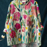 Isabelle | Elegante Blusenshirt mit Vintage-Blumenkunstprint