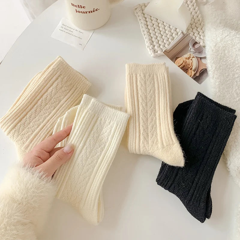 Aude | Wollsocken mit Zopfmuster