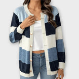 Aurora | Elegante Strickjacke mit luxuriösem Streifenmuster