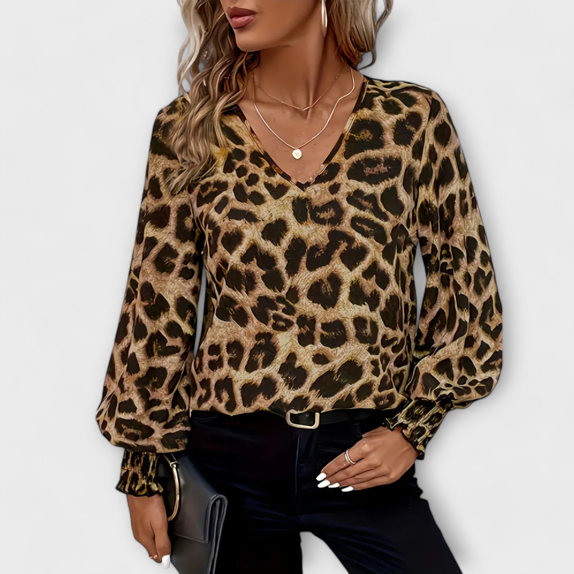 Isabella | Elegante Bluse mit luxuriösem Leopardenmuster