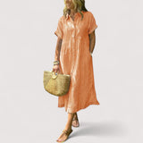 Rea | Elegantes gestreiftes Hemdkleid aus feinstem Stoff