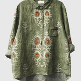 Isolde | Zeitgenössische Bluse mit Vintage-Ethno-Blumenmuster