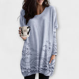 Isolde | Eleganter Pullover mit kunstvollem Druck und exquisiter Stickerei