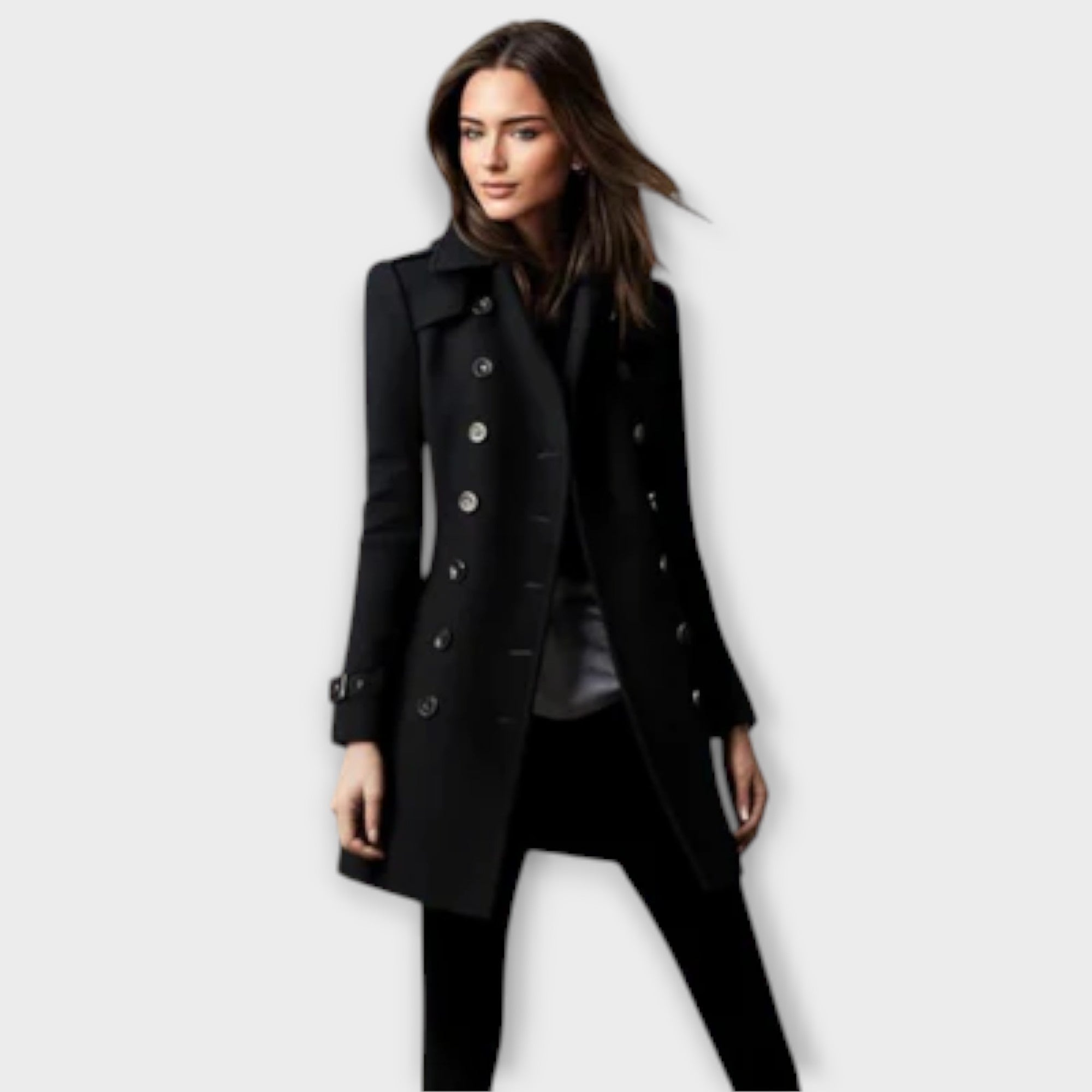 Aurora | Eleganter doppelreihiger Trenchcoat aus feinstem Kaschmir
