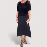 Claudia | Elegantes Sommerkleid mit exquisitem Strickoberteil