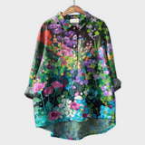 Magdalena | Exquisite Damenbluse mit kunstvollem Blumenmuster