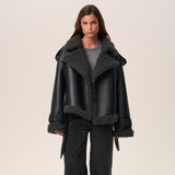Elvira | Eleganter Gürtel-Mantel aus Lammfell