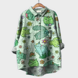Magdalena | Exquisite Damenbluse mit kunstvollem Blumenmuster