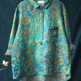 Katharina | Elegante Bluse mit modernem Retro-Kunstdruck