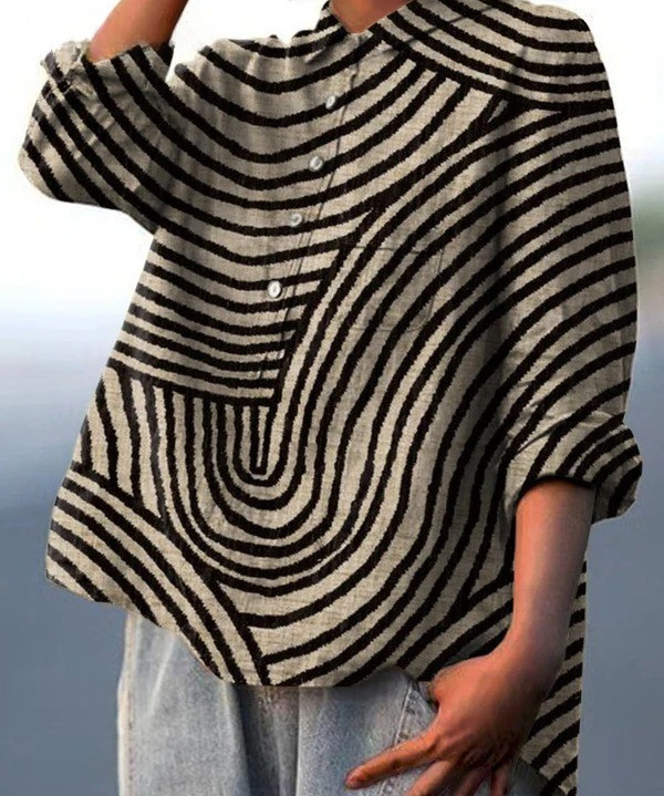 Mireille | Elegante Bluse mit zartem Kreismuster