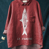 Sophie | Elegante, grafisch gestaltete Bluse aus feinstem Stoff