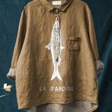 Sophie | Elegante, grafisch gestaltete Bluse aus feinstem Stoff