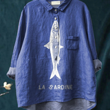 Sophie | Elegante, grafisch gestaltete Bluse aus feinstem Stoff