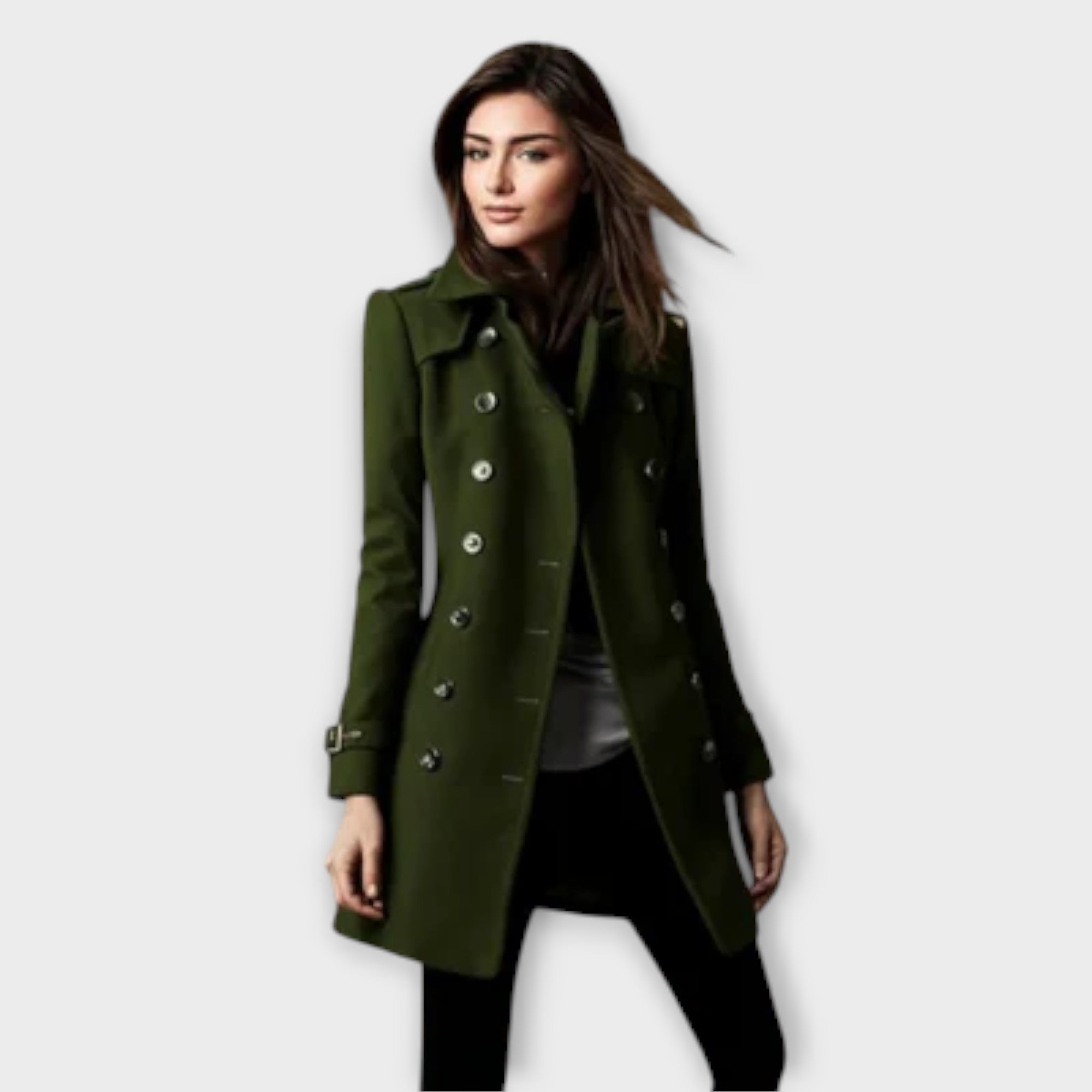 Aurora | Eleganter doppelreihiger Trenchcoat aus feinstem Kaschmir