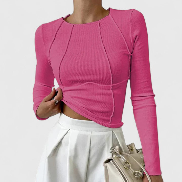 Rosamunde | Elegantes Langarmshirt aus feinstem Baumwollmix