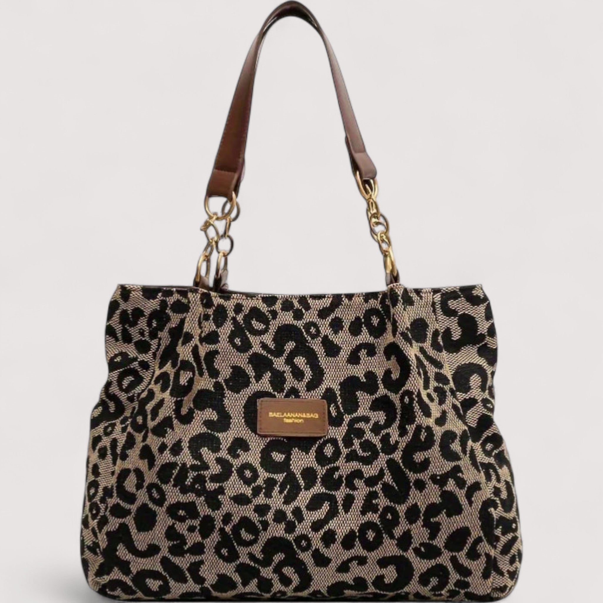 Anouk | Einkaufstasche aus luxuriösem Leopardenmuster-Canvas