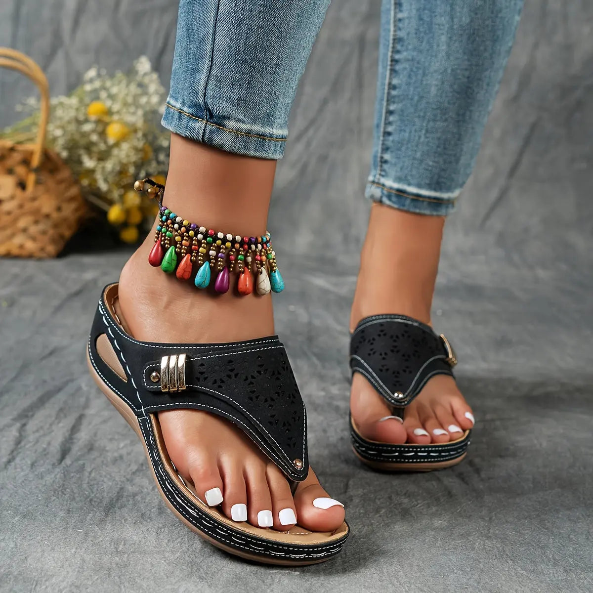 Élodie | Exquisite Keil-Zehensandalen für anspruchsvolle Damen