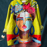 Amara | Elegante Hemdbluse mit kunstvollem Print