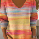 Beatrix | Opulenter Farbenspiel Pullover mit verführerischem V-Ausschnitt