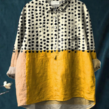 Olivia | Elegante Bluse mit luxuriösem Punktedesign in leuchtendem Gelb