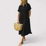 Rea | Elegantes gestreiftes Hemdkleid aus feinstem Stoff