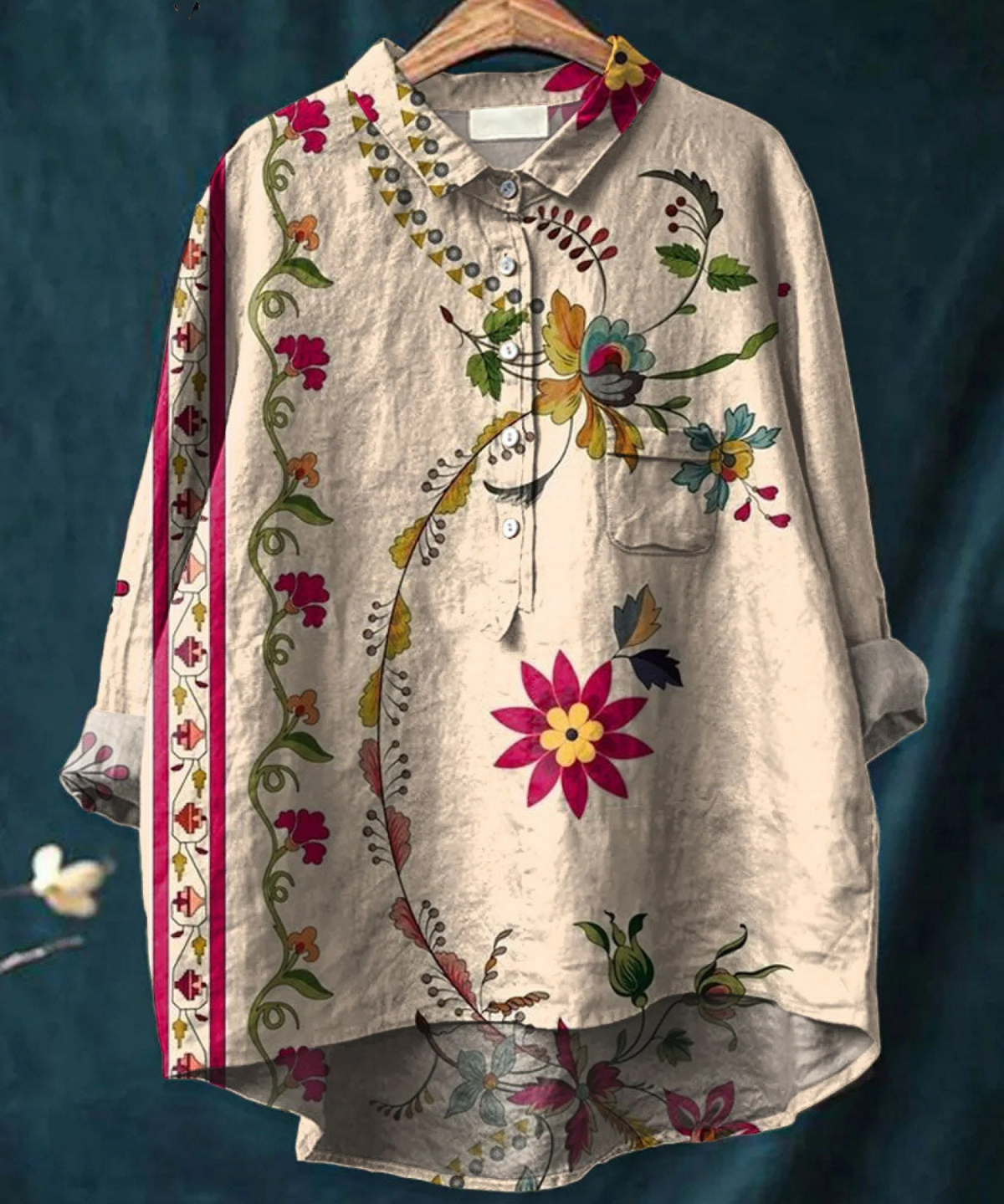 Isolde | Elegante Bluse mit vintage Blumendruck