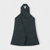 Aurora | Eleganter blauer Halter Neck Top mit verführerischem Rückenausschnitt