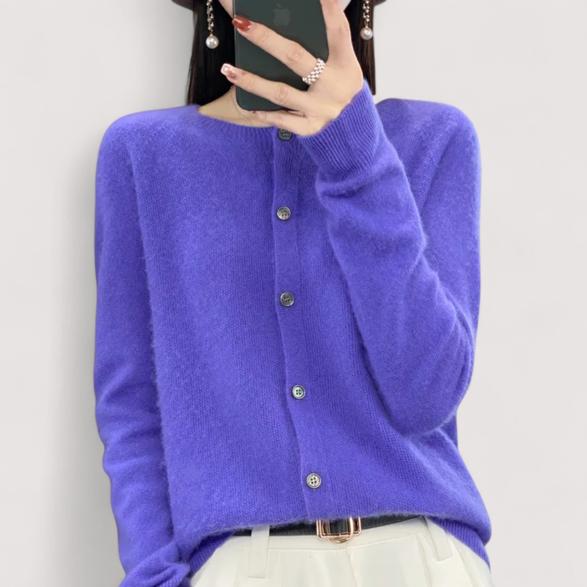 Darija | Luxuriöser Cashmere-Cardigan mit kunstvollen Knöpfen
