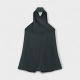 Heloise | Eleganter blauer Halter Neck Top mit verführerischem Rückenausschnitt
