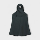 Aurora | Eleganter blauer Halter Neck Top mit verführerischem Rückenausschnitt