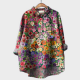 Magdalena | Exquisite Damenbluse mit kunstvollem Blumenmuster