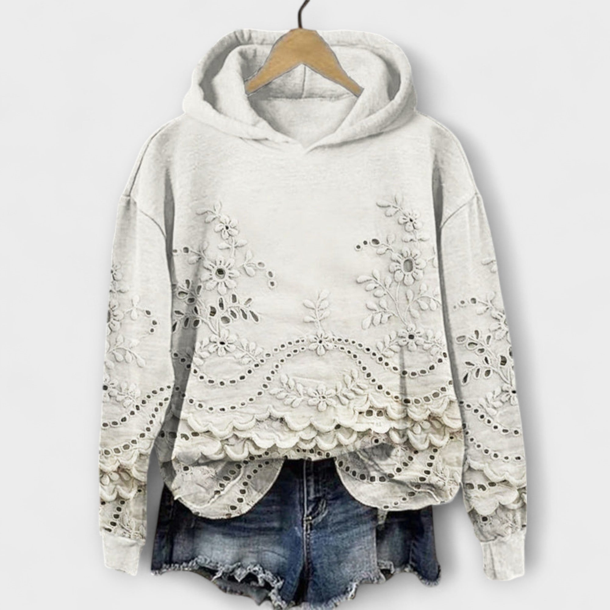 Anneliese | Vintage-Hoodie mit floraler Eleganz