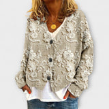 Stella | Zarte Strickjacke mit floralen Akzenten
