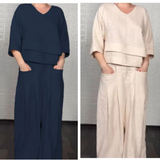 Noemi | Elegantes, weit geschnittenes Minimalismus-Zweiteiler-Set