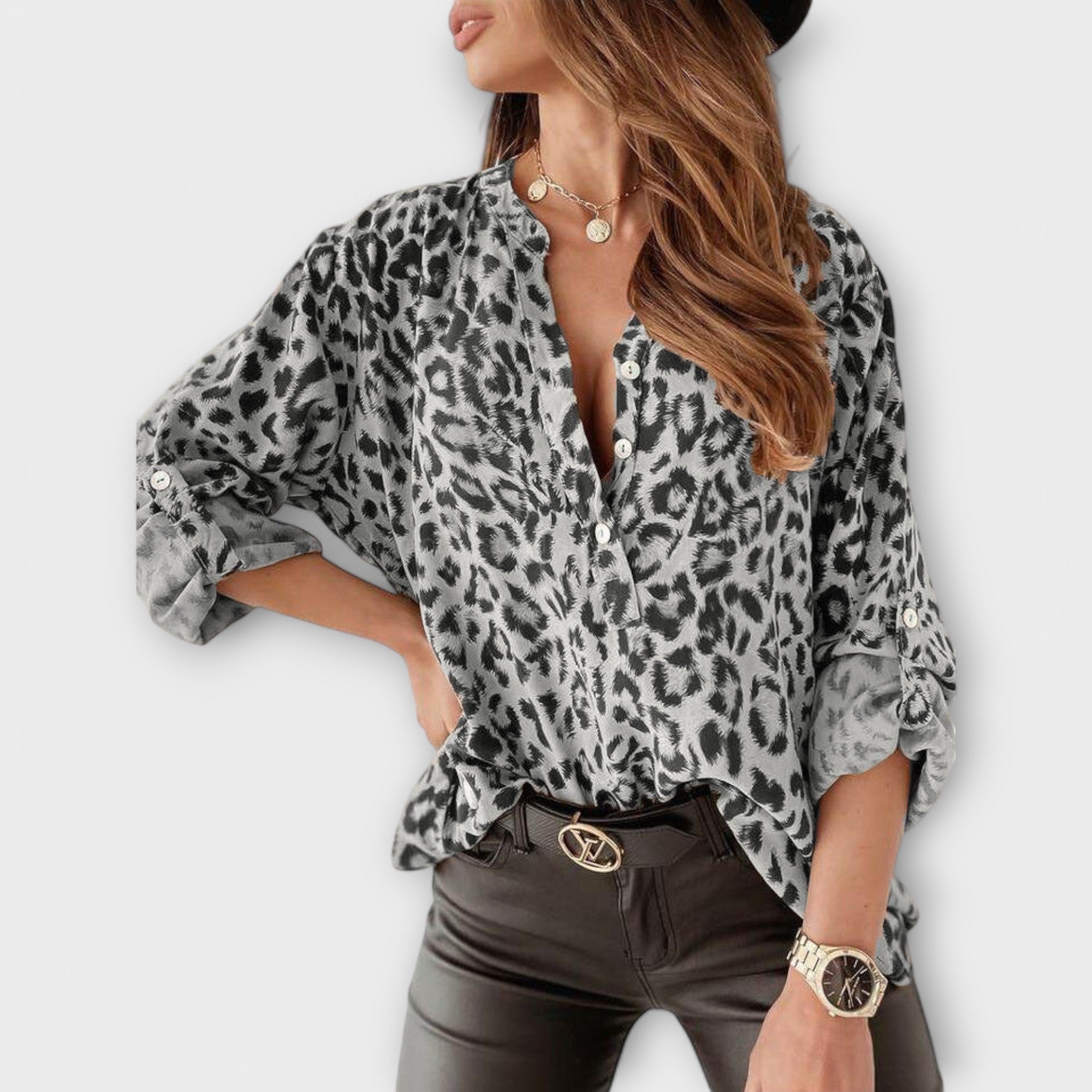 Isabella | Elegante Bluse im verführerischen Leopardenmuster