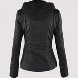 Laurina | Elegante Bikerjacke mit luxuriöser Kapuze