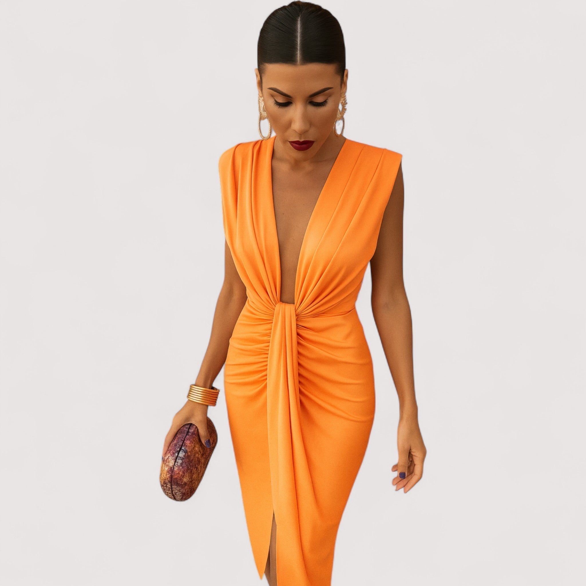 Maila | Opulent drapiertes Abendkleid in luxuriösem Stoff