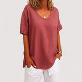Sigrid | Exquisites Baumwoll-Leinen-T-Shirt für zeitlose Eleganz