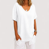 Sigrid | Exquisites Baumwoll-Leinen-T-Shirt für zeitlose Eleganz