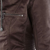 Laurina | Elegante Bikerjacke mit luxuriöser Kapuze