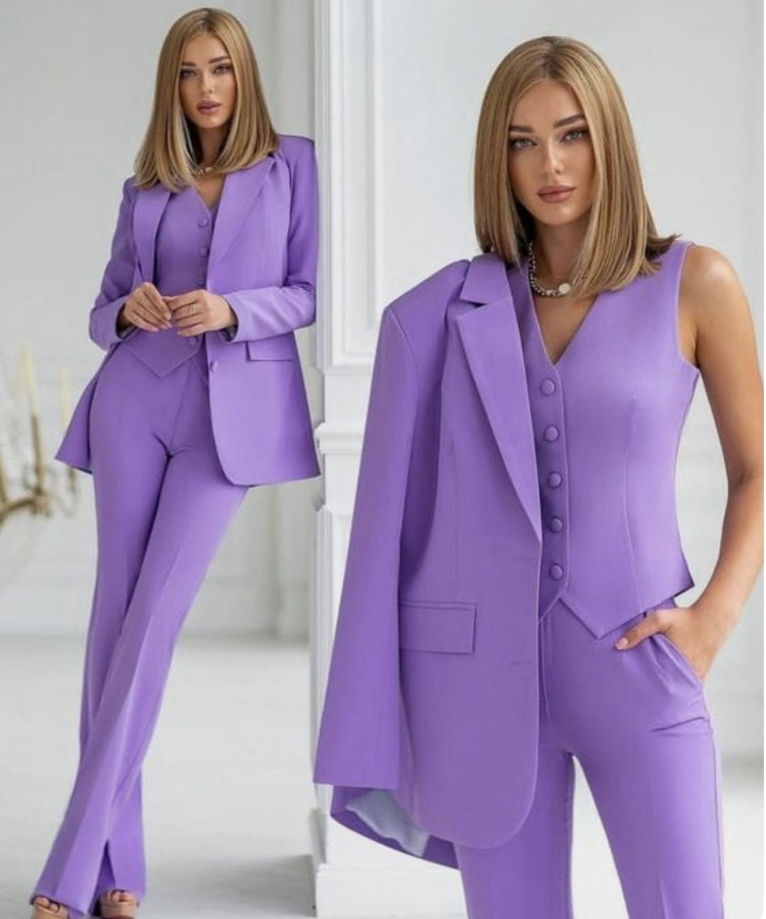 SOPHIE | Elegantes Kostüm mit Jacke, Hose und Weste in raffinierter Harmonie