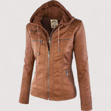 Laurina | Elegante Bikerjacke mit luxuriöser Kapuze