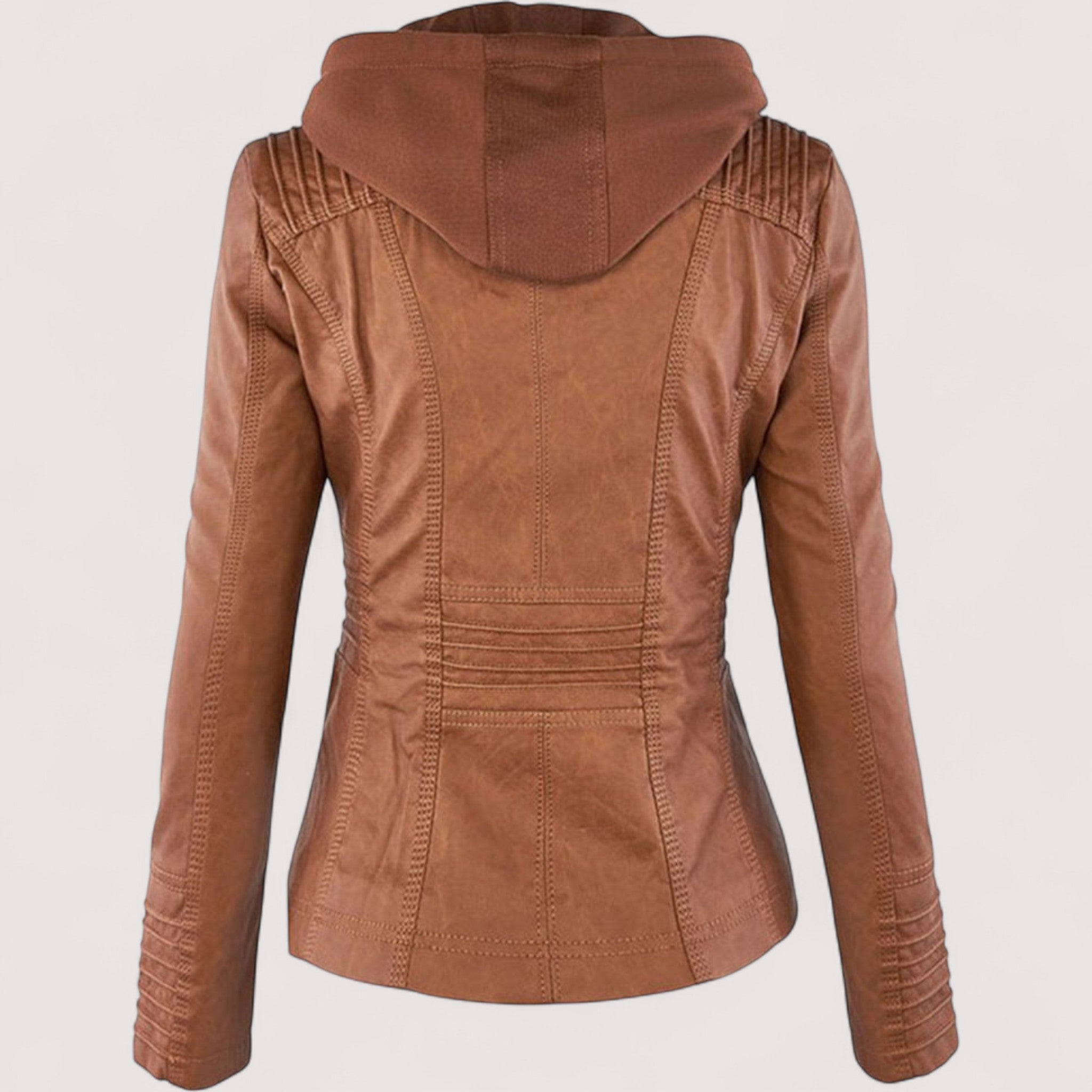 Laurina | Elegante Bikerjacke mit luxuriöser Kapuze