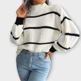 Chavala | Eleganter Rollkragenpullover mit luxuriösem Streifenmuster